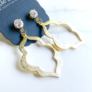 Ritzy Dangle Earrings in Gold