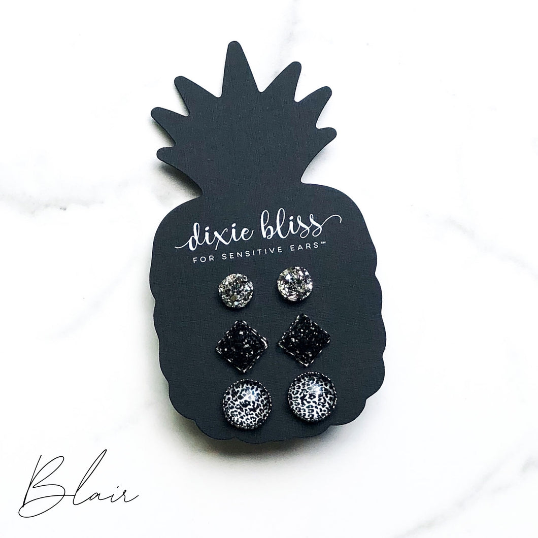 Blair Trio Stud Earrings by Dixie Bliss
