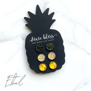Ethel Trio Stud Earrings by Dixie Bliss