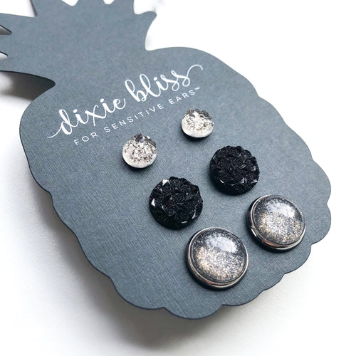 Imani Trio Stud Earrings by Dixie Bliss