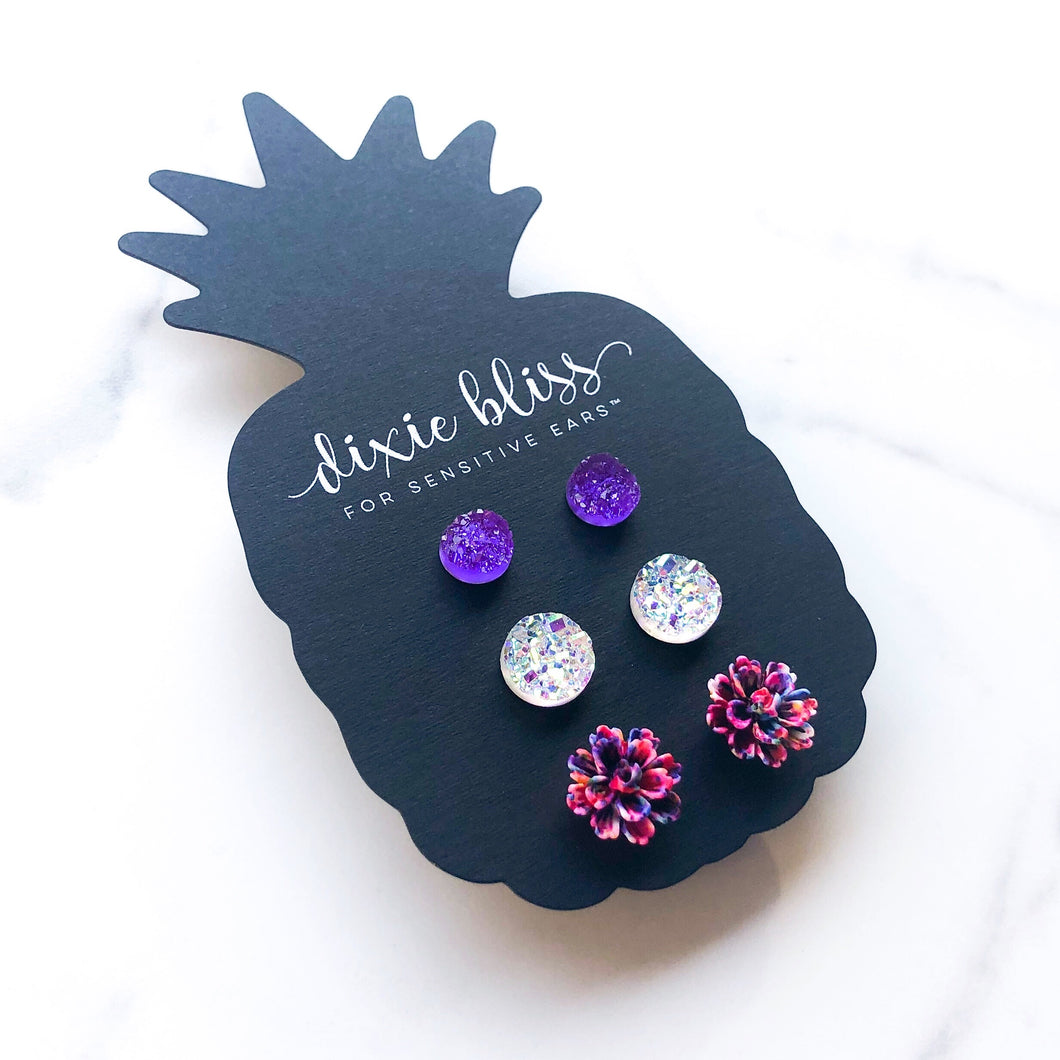 Lorilie Trio Stud Earrings by Dixie Bliss
