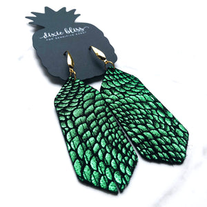 Sahara Snake In Emerald Dangle Earrings