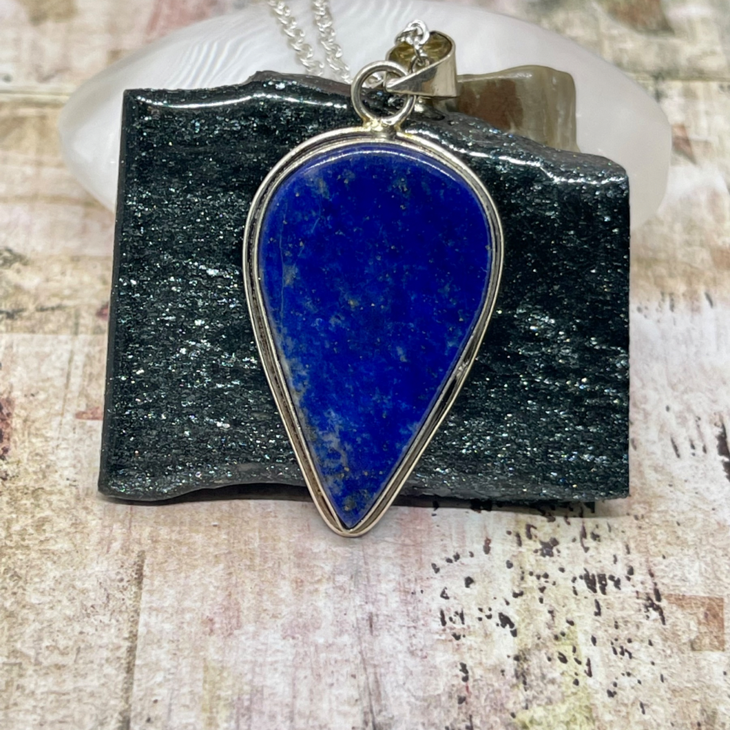Lapis Lazuli reverse teardrop gemstone pendant