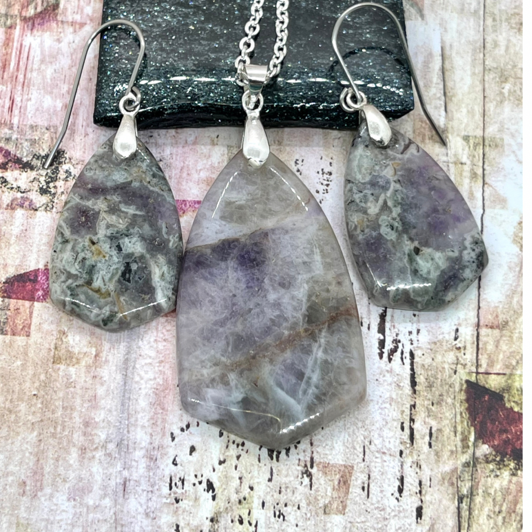 Amethyst Pendant and Necklace Combo